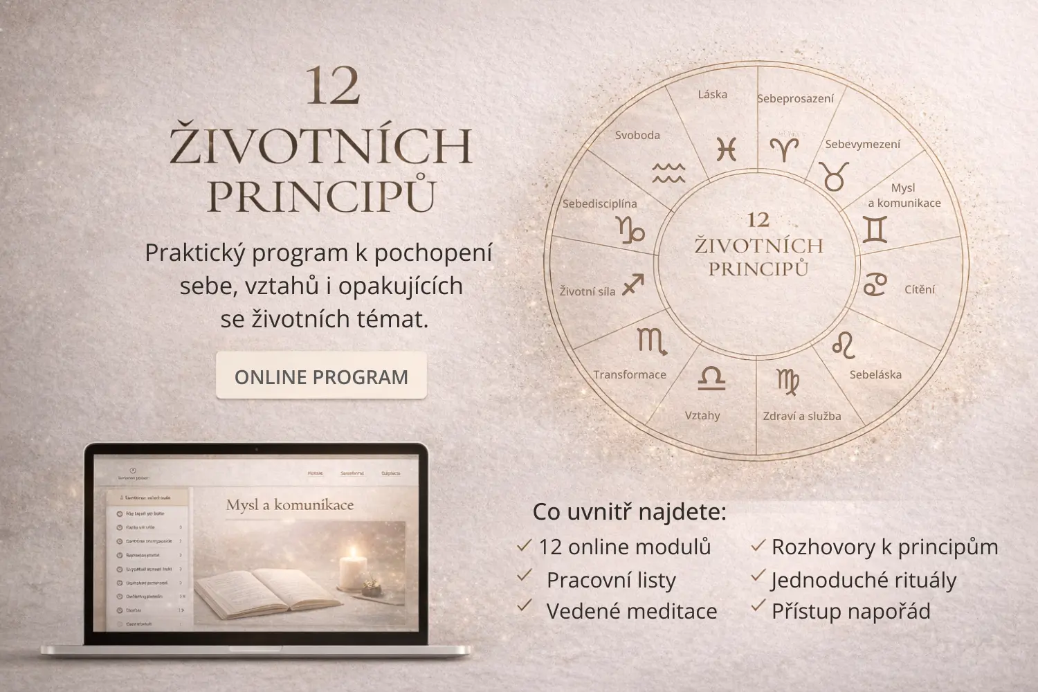 12 životních principů jako ucelený systém osobního rozvoje a životních cyklů.