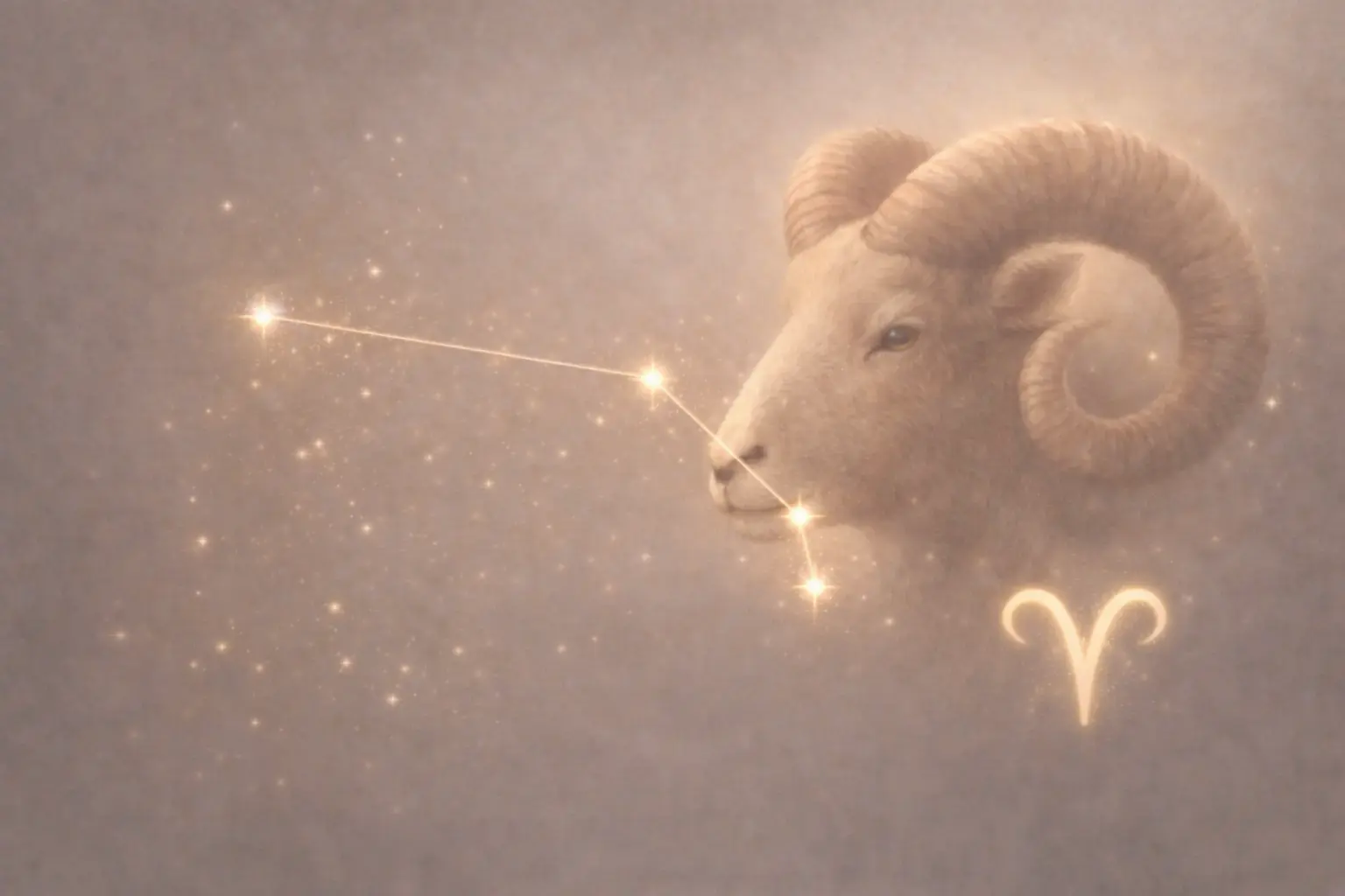 Astrologické znamení Beran se symbolem souhvězdí jako součást astrologického obsahu Noema Aura.