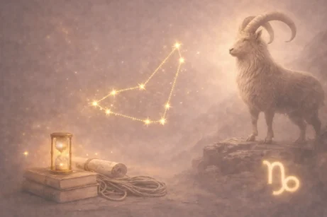 Astrologické znamení Kozoroh se symbolem souhvězdí jako součást astrologického obsahu Noema Aura.