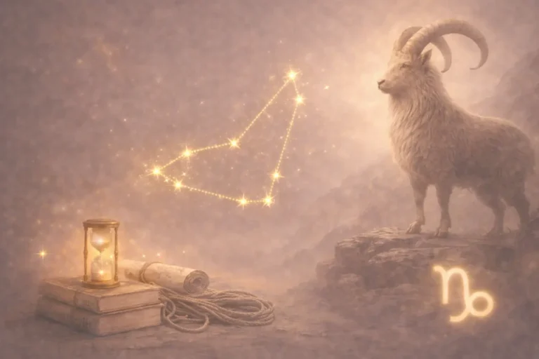 Astrologické znamení Kozoroh se symbolem souhvězdí jako součást astrologického obsahu Noema Aura.