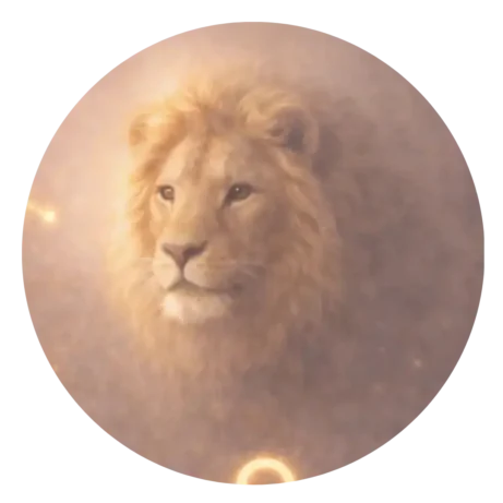 Astrologické znamení Lev se symbolem souhvězdí jako součást astrologického obsahu Noema Aura.