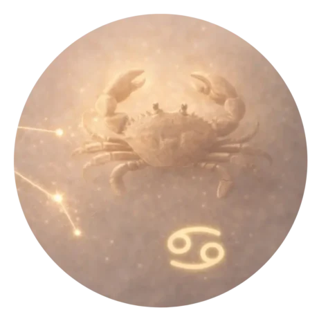 Astrologické znamení Rak se symbolem souhvězdí.