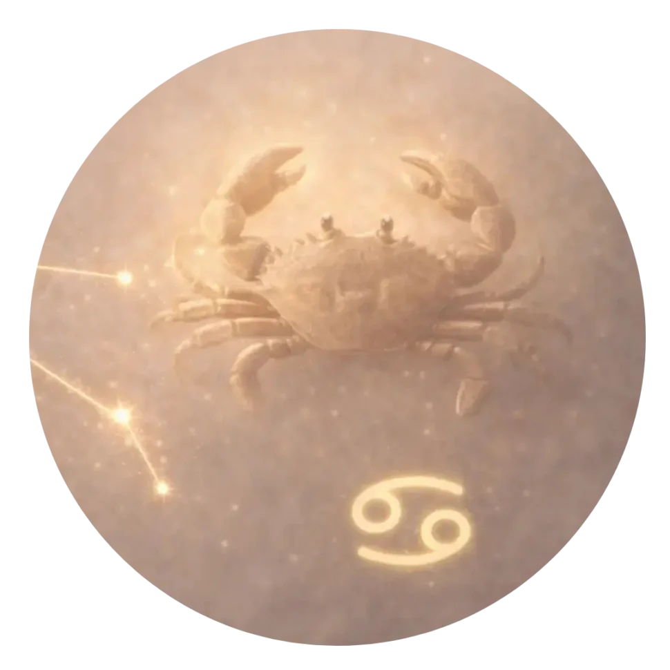 Astrologické znamení Rak se symbolem souhvězdí.