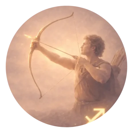 Astrologické znamení Střelec se symbolem souhvězdí jako součást astrologického obsahu Noema Aura.