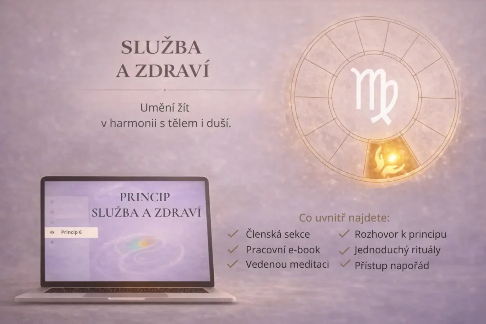 Šestý životní princip – služba a&nbsp;zdraví, symbolizovaný péčí, každodenní praxí a&nbsp;vědomou pozorností.